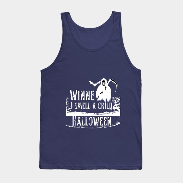 Copy of Winnie I smell a child vintage Halloween costume | Dark colors combination Tank Top by Designmagenta